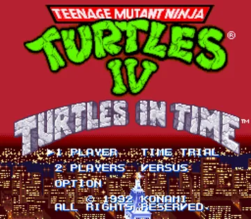 Teenage Mutant Ninja Turtles IV - Turtles in Time (USA) (Beta 1) screen shot title